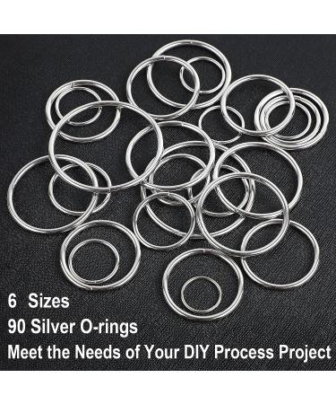 90Pcs 6 Sizes Silver Metal O Rings Multi-Purpose Heavy Duty Round Ring for Hardware Bags Belts Dog Leashes Hanging Basket DIY Craft Supplies  15mm  20mm  25mm  32mm  38mm  50mm 0.59in 0.78in 0.98in 1.25in 1.49in 1.96in - Buy Online on GoSupps.com