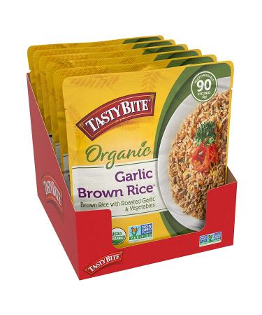 Organic Garlic Brown Rice - Ready to Eat, Vegan - 8.8 oz (Pack of 6) | Tasty Bite - Buy Online on GoSupps.com