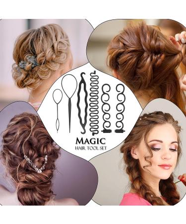 Beauty.H.C Hair Styling Set - 13 Piece Black Braiding Tools for Hair Bun, Ponytail, and Styling - Includes Hair Ties, Pins, and Rollers - Buy Online on GoSupps.com