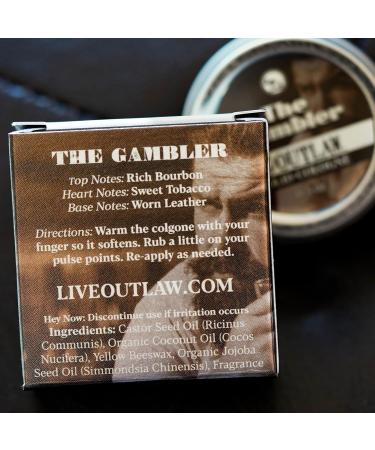 The Gambler Bourbon-Inspired Solid Cologne - Whiskey Old-fashioned Tobacco and a Hint of Leather in a Pocket-Sized Tin - Men s or Women s Cologne - Outlaw Bourbon Tobacco Leather - Buy Online on GoSupps.com