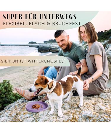 Buy Silicone NE & NO Food Bowl for Small Dogs & Puppies | Wide Travel Bowl for Dry & Wet Food | Purple Camping Water Bowl - Buy Online on GoSupps.com