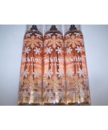 Lot of 3 Bath & Body Works Snowflakes & Cashmere Fine Fragrance Mist 8 fl oz each