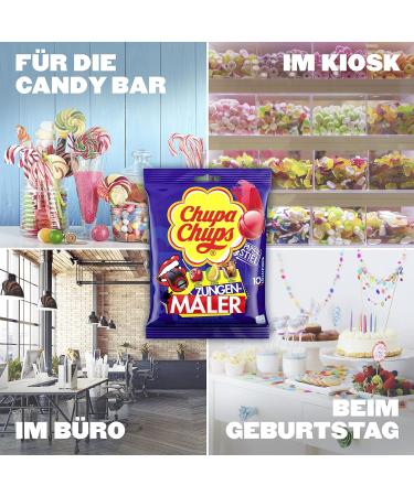 Chupa Chups Tongue Painter Lollipops - 10 Piece Refill Bag | No Artificial Colors | Perfect Christmas Treat! - Buy Online on GoSupps.com