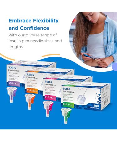 Buy FORA Comfort Insulin Pen Needles 31G 8mm - 100 Pack | Universal Compatibility | Fast International Shipping - Buy Online on GoSupps.com