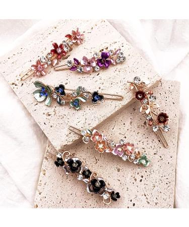 6PCS Vintage Flower Metal Hair Barrettes - Colorful Tige Boule Accessories for Women & Girls - Buy Online on GoSupps.com