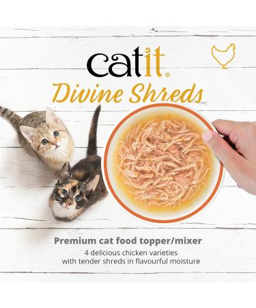 Catit Divine Shreds Wet Cat Food Toppers Chicken Multipack + Tuna Multipack 75 g Pack of 24 Retail Units Pet Food+ Cat Food - Buy Online on GoSupps.com