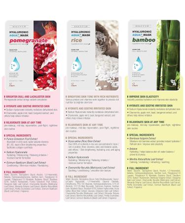 Hyaluronic Aqua Plus Essence Full Face Sheet Mask Combo - 36 Jumbo Value Pack for Hydration - Buy Online on GoSupps.com