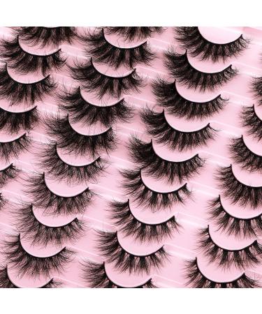GVEFETIEE Wispy 20MM Long Dramatic False Eyelashes - 20 Pairs Fluffy Volume Mink Lashes, 4 Styles, Reusable Handmade Soft Faux Mink Eye Lashes Pack - A-Wanda - Buy Online on GoSupps.com