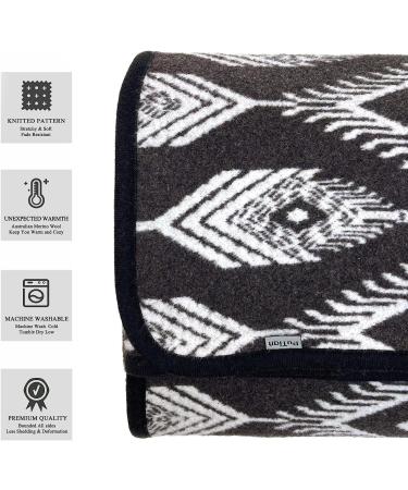 PuTian Merino Wool Blanket - 63 x 51 Bohemia Grey for Camping, Outdoors, Sporting Events - Super Soft and Durable - Buy Online on GoSupps.com