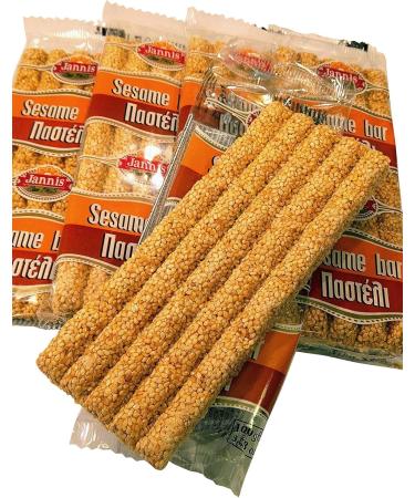 Traditional Greek Sesame Bar (Pasteli) Net Weight 500g (pack of 5 bars of 100g each) - Buy Online on GoSupps.com