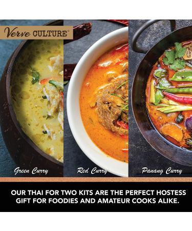 Verve CULTURE Thai for Two Cooking Kit: USDA-Organic Red, Green, & Panang Curry | Vegan & Gluten-Free | Made in Thailand | Variety Pack of 3 - Buy Online on GoSupps.com