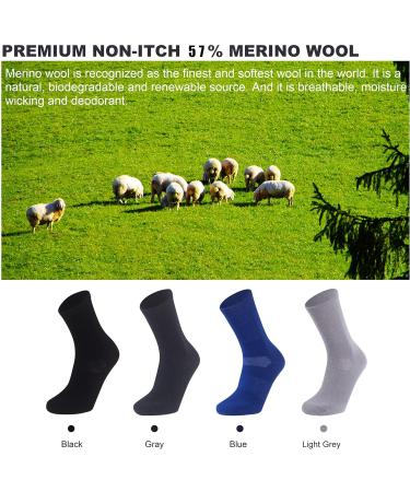 RTZAT Merino Wool Athletic Calf Socks - 3 Pack (Black/Blue/Grey) - Men Women Medium - Buy Online on GoSupps.com