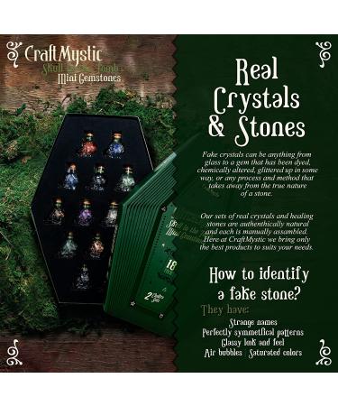 Skull Spells Jars Crystal Set with Crystal Grids - Witchy Gifts for Women - Chakra Gemstones for Healing - Wiccan Supplies and Tools - Buy Online on GoSupps.com