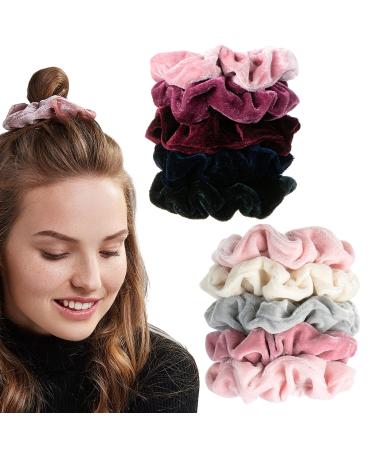 Expressions 10 Pc Soft Velvet Twisters Collection  Velvet Hair Scrunchie Sets  Hair Twister Scrunchies For All Hair Types  Professional Quality Hair Twisters For Everyday Styling