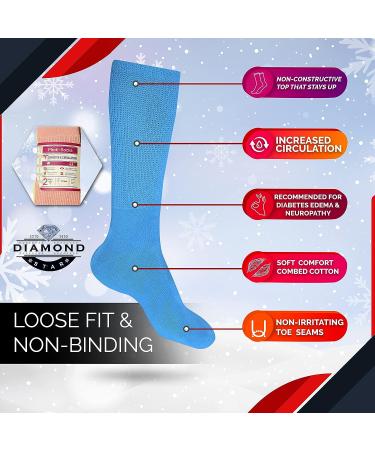 Diamond Star Diabetic Socks | Non-Binding Circulatory Cushion | Cotton Crew & Ankle | Women's 9-11 | Assorted Colors - Buy Online on GoSupps.com