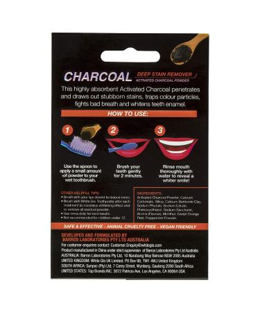 White Glo Activated Charcoal Teeth Whitening Powder - Brighten Your Smile 1.05 oz | International Shipping Available - Buy Online on GoSupps.com
