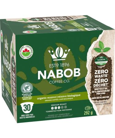 Nabob Organic Reserve Coffee 100% Compostable Pods 292g (4 Boxes of 30 Pods) - Buy Online on GoSupps.com