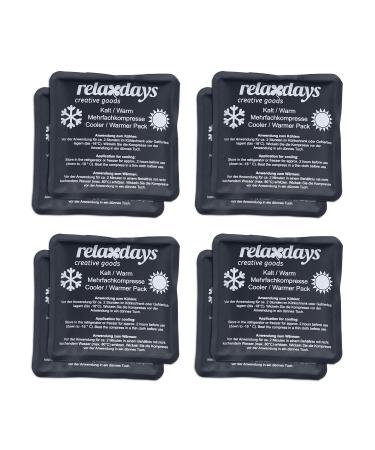 Relaxdays cooling pads set of 8 cold-warm compresses 11 x 11 cm first aid reusable gel cooling compresses black
