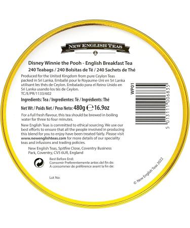 New English Teas Winnie the Pooh & Tigger Tea Caddy with 240 English Breakfast Teabags - Buy Online on GoSupps.com