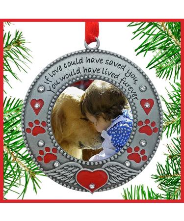 In Loving Memory Pet Ornament - Dog Memorial Christmas Photo Ornament - Cat Sympathy Gift - Buy Online on GoSupps.com