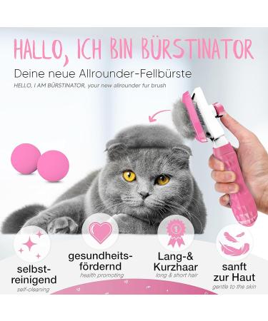 L wenk nig B rstinator 2.0 - Premium Self-Cleaning Cat & Dog Brush for Short & Long Hair | Removes Loose Fur & Mats | Includes Plush Balls & Accessories - Buy Online on GoSupps.com