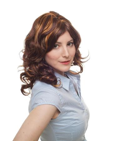 WIG ME UP 6370-35/1B/2-4 - Black/Red-Brown Mix Curly Shoulder-Length Wig | International Shipping Available - Buy Online on GoSupps.com