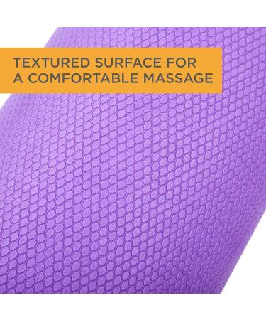Maximo Fitness Fascia Roll - Medium Hard Massage Roller for Spine Back Legs & Arms (45x15 cm) - Ideal for Yoga Pilates & Post-Sport Recovery - Purple - Buy Online on GoSupps.com