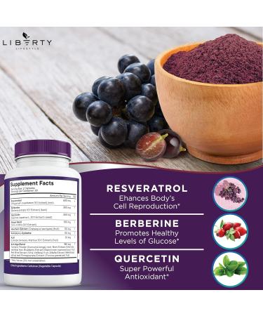 Resveratrol Berberine Grape Seed Extract Quercetin Polyphenol Supplement for Women and Men with Noni Extract N-Acetyl Cysteine Acai Extract - 2-Pack 60 Count (Pack of 2) - Buy Online on GoSupps.com