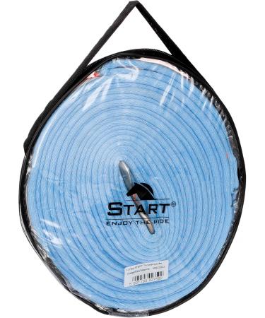 Shop 8m Equestrian Lunging Line - Soft Nylon Tug Line with Hand Loop & Carabiners | Orange/White/Turquoise - Buy Online on GoSupps.com
