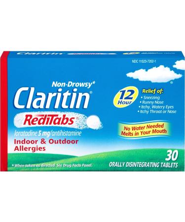 Claritin RediTabs 12 Hour Relief Tablets for Indoor & Outdoor Allergies - 30 CT 5mg - Buy Online on GoSupps.com