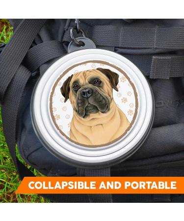 12. Bullmastiff Portable Drinking Bowl with Carabiner | Foldable Pet Food Bowl for On-the-Go | Unique & Handy Travel Solution - Buy Online on GoSupps.com