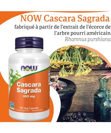 Now Foods Cascara Sagrada 450mg 100 Vegan Capsules Lab Tested Vegan Gluten Free Soy Free Vegetarian - Buy Online on GoSupps.com