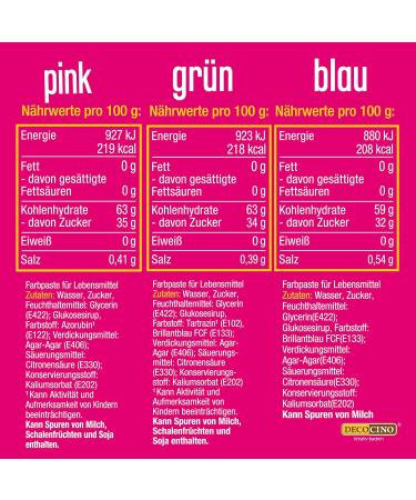 Decocino Neon Food Paste Set - 6 High-Dose Tasteless Food Colors for Cakes Tarts Muffins & Cupcakes - International Shipping Available - Buy Online on GoSupps.com