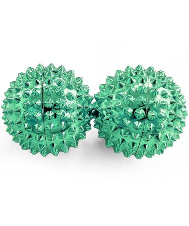 2x DBT skills hedgehog ball |Magnetic high stress acupressure ball |For stress relief or massage |against tension and for more mobility and concentration (green) green 32 mm