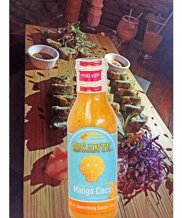 Ricante Tropical Mango Coco Caribbean Style Everything Sauce - 12oz Bottle | Keto, Gluten Friendly, Whole 30 Approved - Buy Online on GoSupps.com
