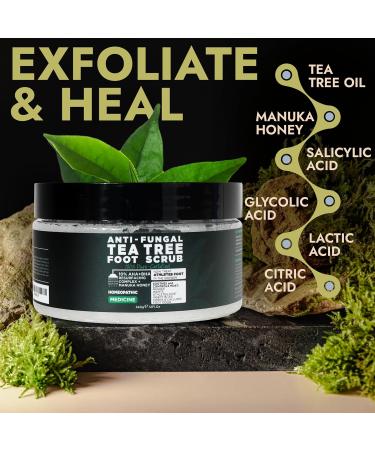 Tea Tree Foot Scrub with Salicylic & Glycolic Acid - Exfoliating Foot Care for Dead Skin Rashes Athlete s Foot & Odour - Best for Men & Women - Buy Online on GoSupps.com