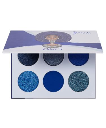 Juvia's Place Blue Eyeshadow Palette - Professional Eye Makeup, Pigmented Eyeshadow Palette, Makeup Palette for Eye Color & Shine, Pressed Eyeshadow Cosmetics, Shades of 6 Blues