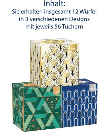 Kleenex Cube Soft Facial Tissues 3-Ply - Assorted Designs and Colors - 56 Count x 12 Packs - Buy Online on GoSupps.com
