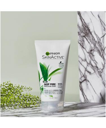 Garnier SkinActive Deep Pore Exfoliating Scrub with Green Tea - 5 fl oz | Clear & Refresh Skin - Buy Online on GoSupps.com