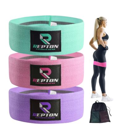 3 Sets Resistance Bands | Glutes Hips and Legs Exercise Band | Ideal for Home Gym Fitness Yoga Pilates & Workout | Women and Men Non-Slip Booty Band | Physio Resistant Loop Aqua Camo