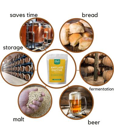Amylase Enzyme (8oz)|Packed in Canada| 100% Food-Grade Enzyme Formula Non-GMO| Increase Fermentation Used for Homebrewing Process in Beer Making| by Elo s Premium - Buy Online on GoSupps.com