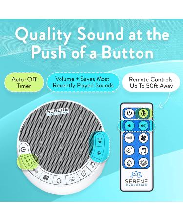 Serene Evolution White Noise Machine | 60 Sleep Sounds for Adults & Babies | Office Privacy & Noise Cancelling | Fan, Ocean & Rain Sounds - Buy Online on GoSupps.com