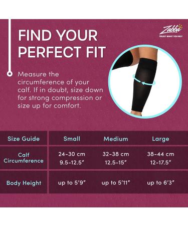 Calf Compression Sleeve - Support Brace for Sports & Travel | Men & Women - Medium - 1 Pair - Stripes/Black - Buy Online on GoSupps.com