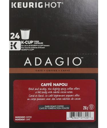 Adagio Caffe Napoli - Dark Roast Coffee K-Cup Portion for Keurig Brewers 24 Count - Buy Online on GoSupps.com