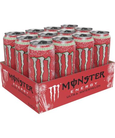 Monster Energy Ultra Watermelon 473mL Cans Pack of 12 Melon 473ml (Pack of 12) - Buy Online on GoSupps.com