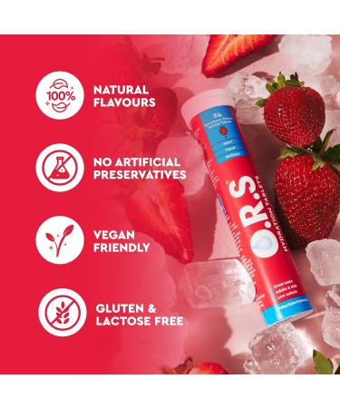 O.R.S Hydration Tablets with Electrolytes - Vegan, Gluten, and Lactose Free - Natural Strawberry Flavour - 12 Tablets - Buy Online on GoSupps.com