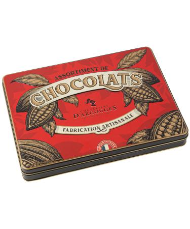 CHEVALIERS D'ARGOUGES French Master Chocolatiers - Assortment of chocolates dark 70%, milk 33%, white - Vintage Christmas