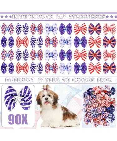 Weewooday 90 Pcs Holiday Dog Hair Bows Grooming Dog Hair Accessories Bows with Rubber Bands Pet Dog Topknot Hair Bows for Halloween Fall Xmas St. Patrick's Day Easter Decor (Classic Style) - Buy Online on GoSupps.com