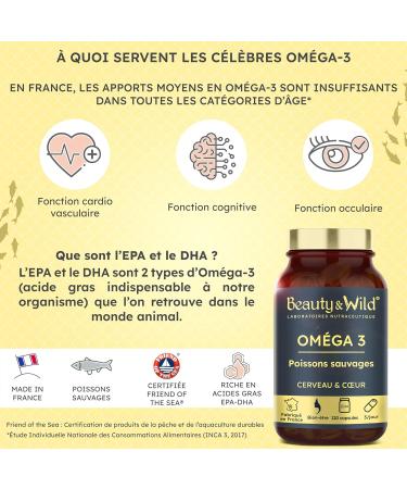 Omega Capsules 3-2000mg Wild Fish Oil Rich in EPA/DHA Amino Acid Heart Health Cholesterol Brain Ideal Bodybuilding Fitness 120 Omega 3 Capsules - Beauty&Wild - Buy Online on GoSupps.com