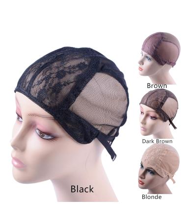 YANTAISIYU Double Lace Wig Cap - Adjustable Swiss Lace Hairnet for Wig Making (Black L 56cm - Buy Online on GoSupps.com